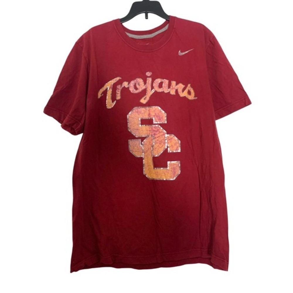 Nike Trojans Football Red Standard Fit Tee